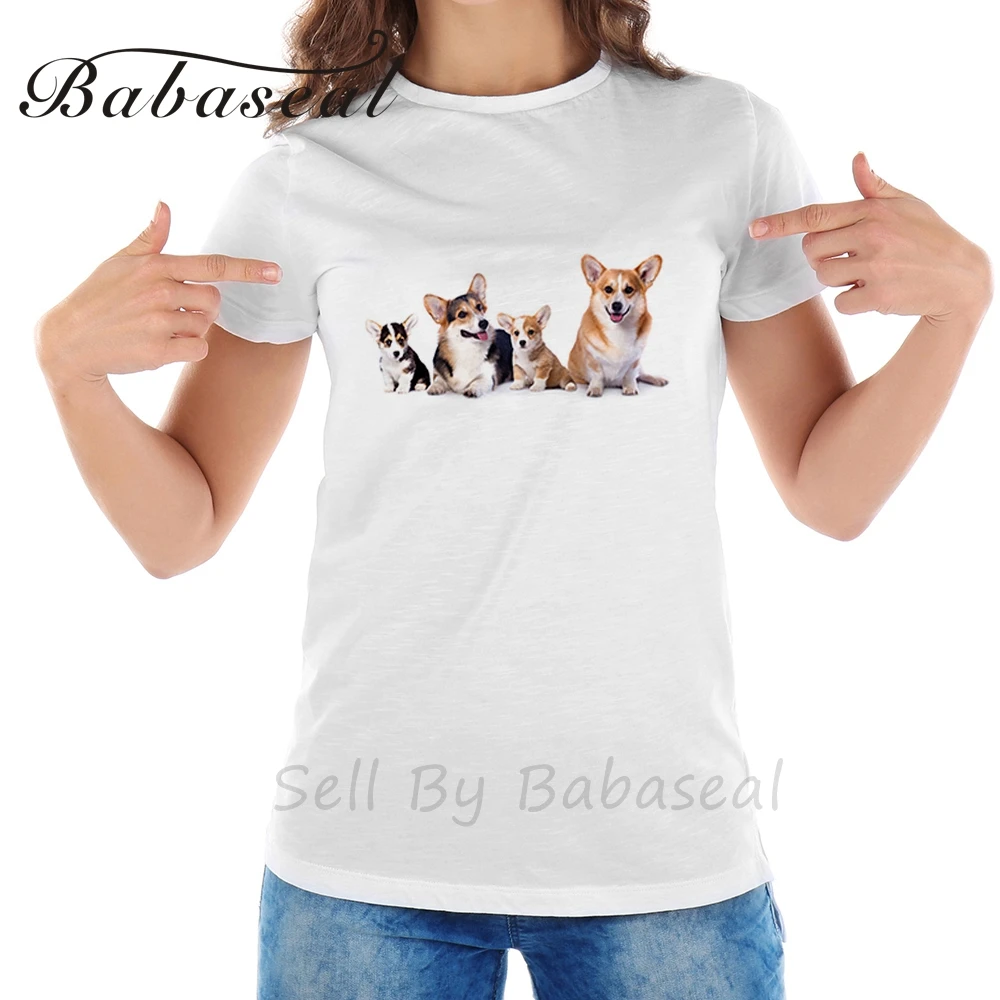 Babaseal Welsh Corgi семейный Рисунок собаки 3d принтер Винтажная Футболка Harajuku футболка