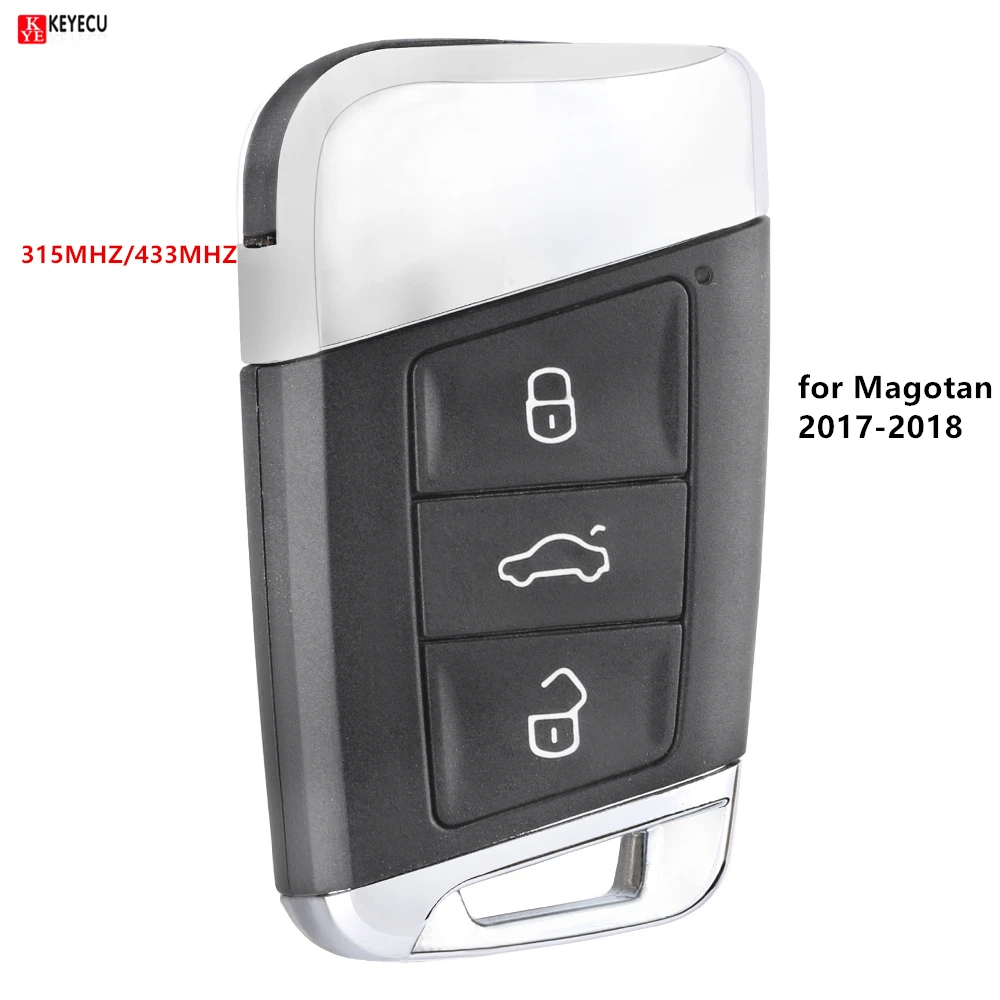 Keyecu новая Замена умный дистанционный брелок 3 кнопки 315 МГц/433 МГц для Volkswagen Magotan