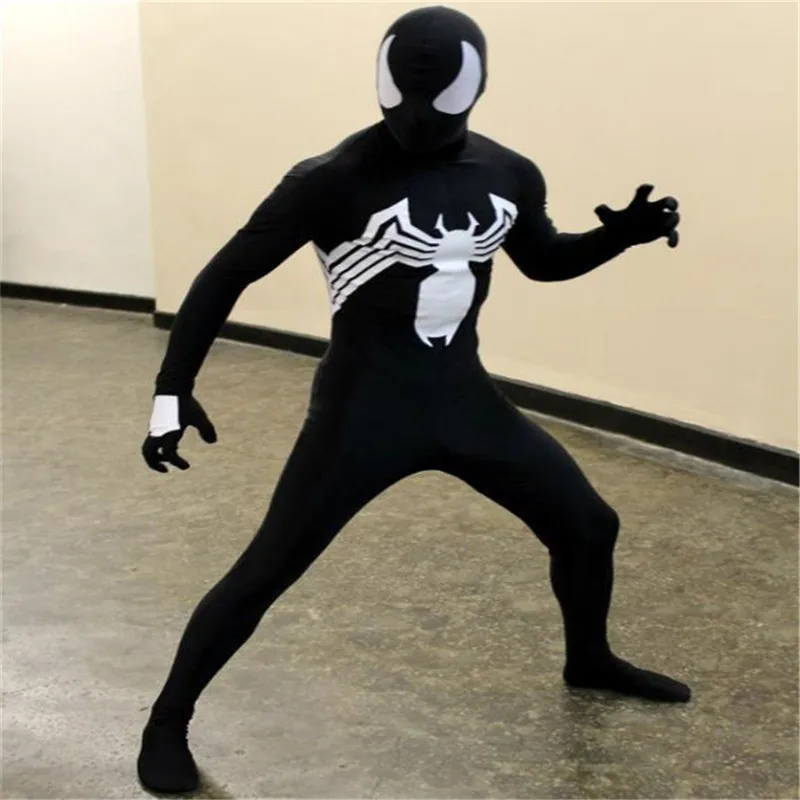 Детский костюм для взрослых Черный Человек-паук яд унисекс на Хэллоуин зентай