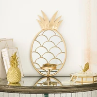 nordic luxury decorative glass mirror decoration home decoration pineapple wall hanging candlestick