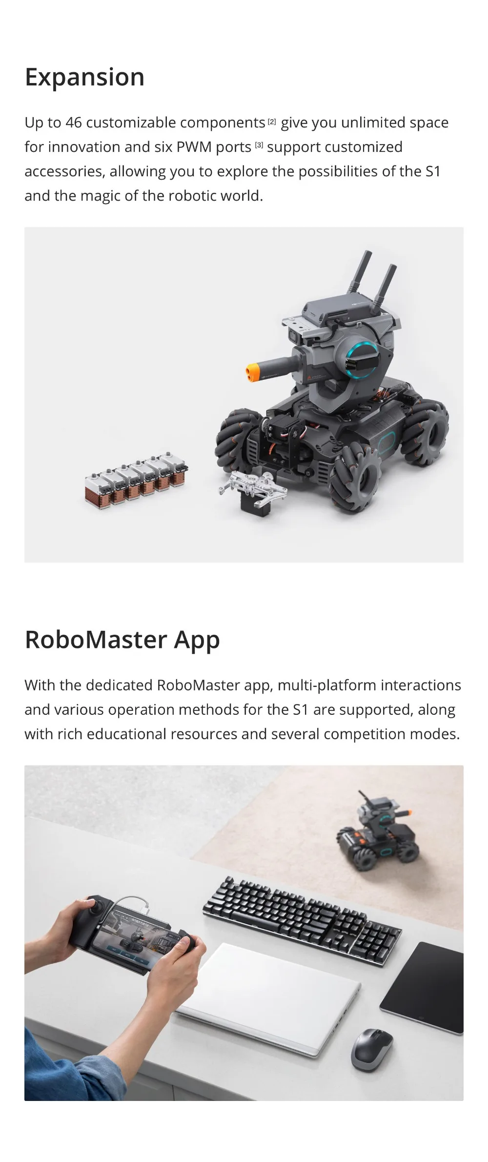 DJI RoboMaster S1 интеллектуальное Программирование образовательный робот поддержка кодирования питона индивидуальное распознавание и стрельба игры