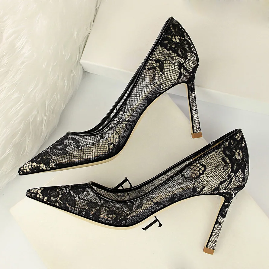 2020 женские туфли на высоком каблуке 8 5 см лодочки из сетчатого материала с