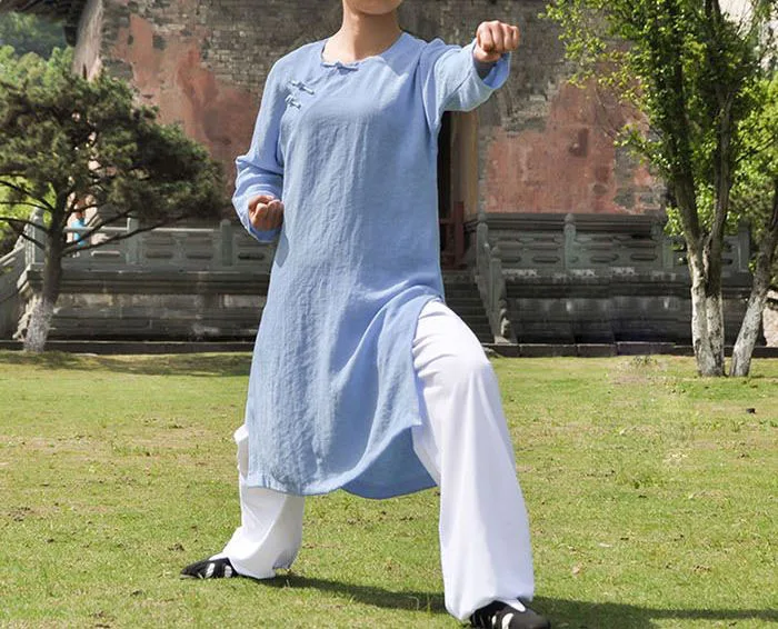 Индивидуальные синие/фиолетовые/красные льняные костюмы wushu kung fu форма уданг для