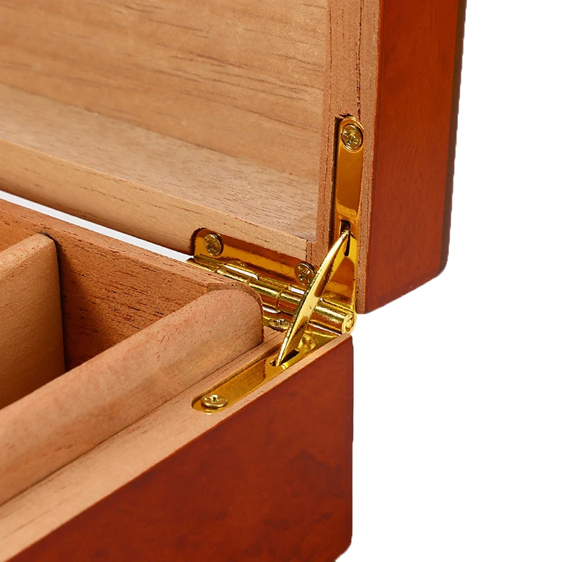 Деревянный коричневый кедр выстроились сигары Humidor увлажнитель для сигар с гигрометром чехол коробка измеритель влажности увлажняющее устройство