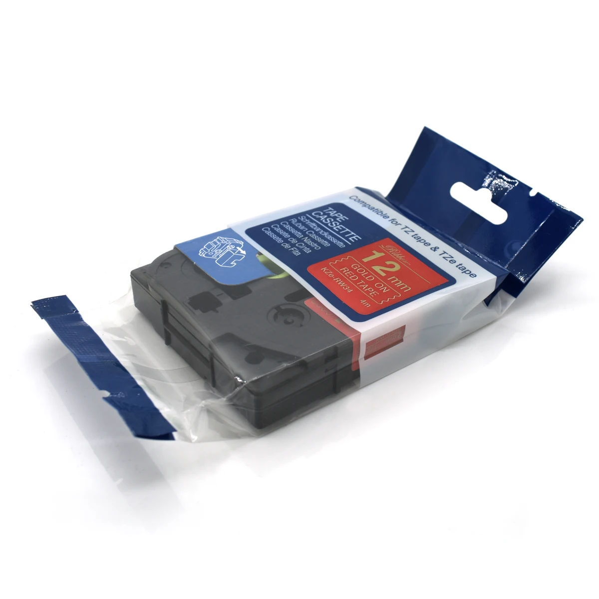 Tze-RW34 атласная лента золотистая на красном 12 мм * 4 м совместимая с Brother p-touch printer для