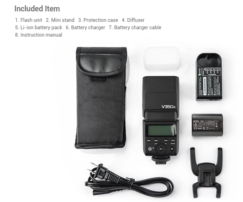 В наличии 2x Godox V350O TTL HSS 1/8000s камера Speedlite Flash 2000mAh литий-ионный аккумулятор + X1T-O