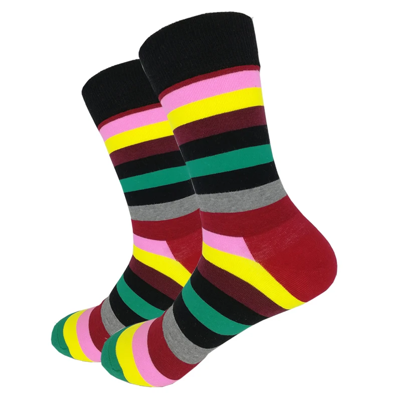 5 пар/лот мужские забавного яркого чесаный хлопковые носки высокого качества в