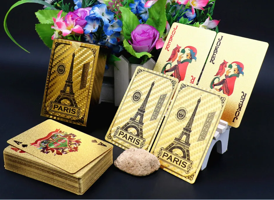 Высококачественные золотые пластиковые игральные карты игрушки для детей и