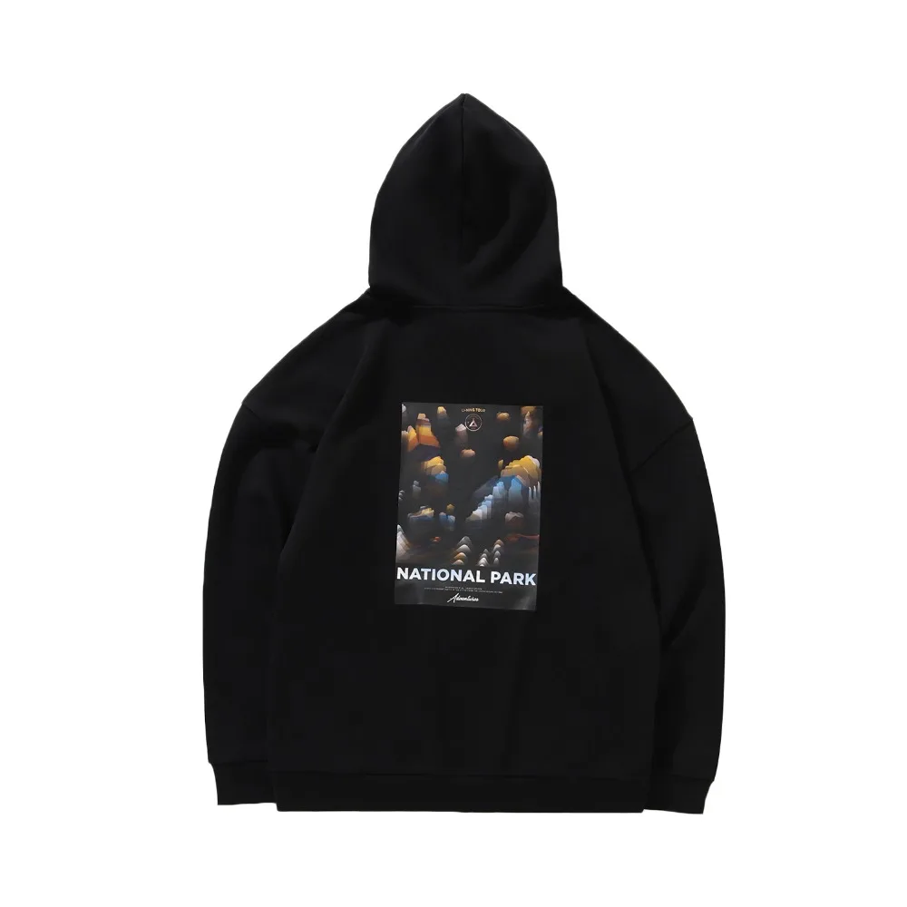 Мужской спортивный свитер Li Ning свободный хлопковый с капюшоном на подкладке из