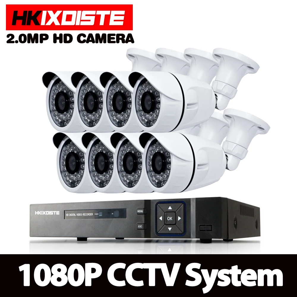 1080P 8CH AHD DVR HD CCTV камера видеонаблюдения 8 шт. Наружная