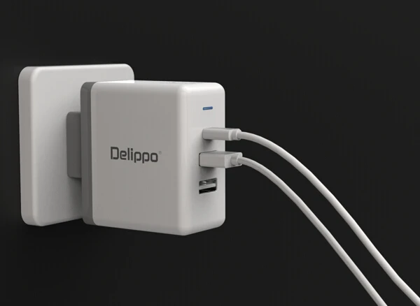 Delippo UL указано 65 Вт USB C зарядное устройство PD& QC 3,0 USB 3 в 1 дорожное настенное зарядное устройство совместимо с iPhone планшет ноутбук и многое другое