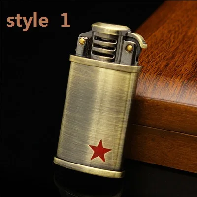 STYLE 1 ZORRO винтажный шлифовальный круг Прикуриватель ветрозащитный фонарь-зажигалка надувной Газ Бутан курильщик лучший подарок - Цвет: STYLE 1