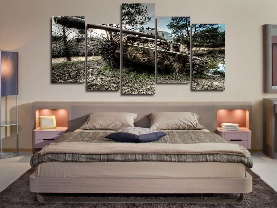 Картина на холсте oruzhie tank fon HD печать 5 шт. декор для комнаты фотография|picture canvas|5