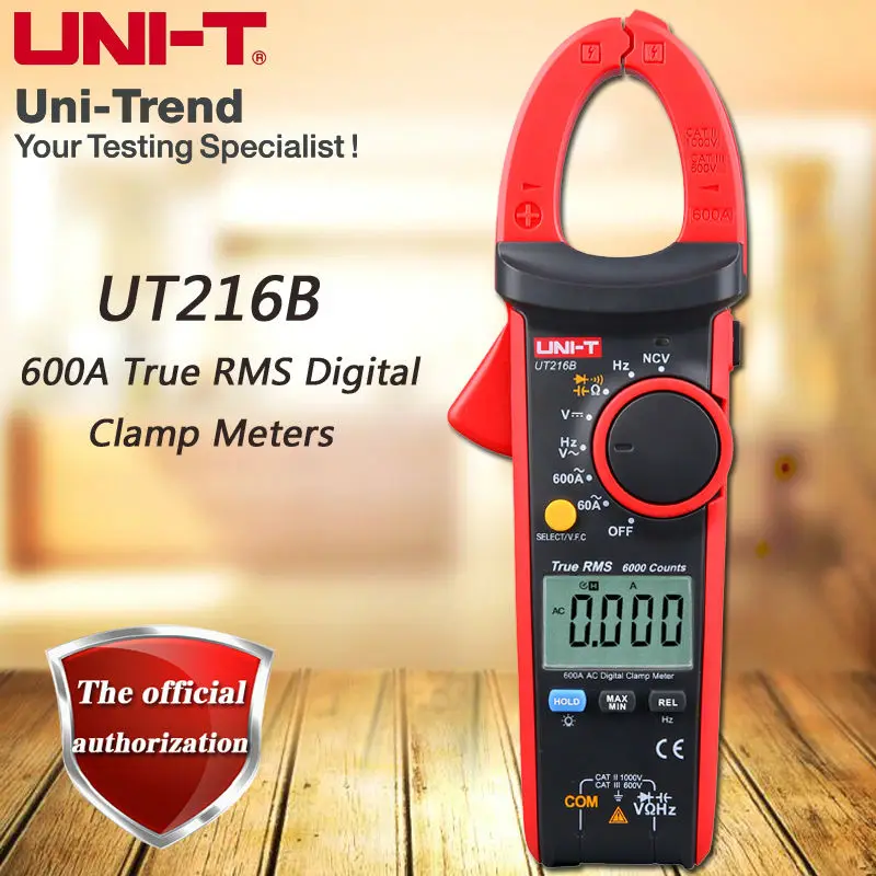 UNI-T UT216B Single AC 600A True RMS Digital Clamp Meter/NCV/Relative Measurement/Backlight/Frequency Measurement/ VFC Function