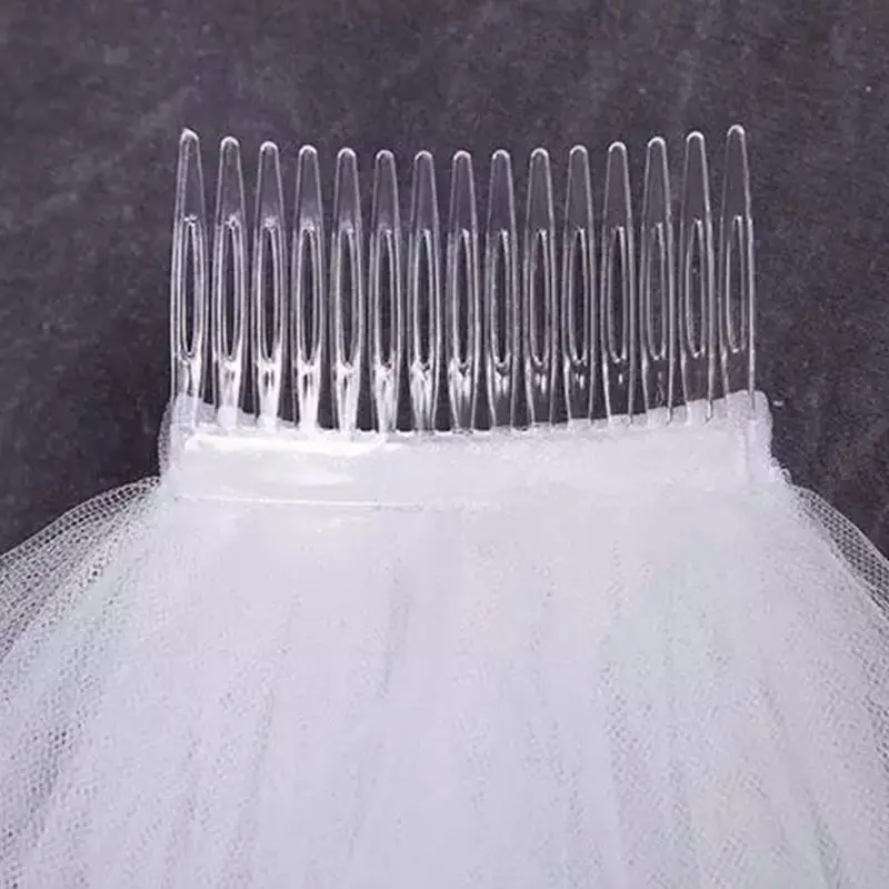 

Tulle Wedding Dress Veils Fluffy White Multi Layer Bridal Hair Veil Comb Bride Fairy Marriage Accessory