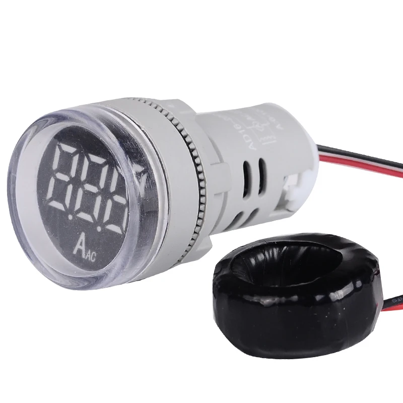 10 шт./лот 22 мм амперметр с цифровым дисплеем измеритель тока световой индикатор 220