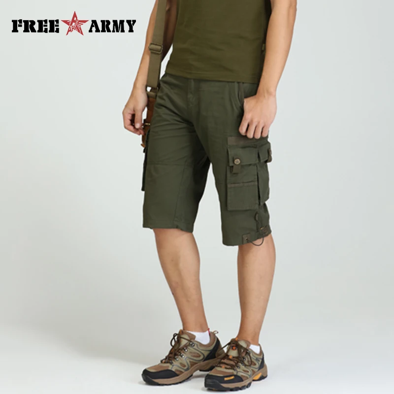 Бесплатная доставка новый дизайн мужские военные карго шорты армейский зеленый