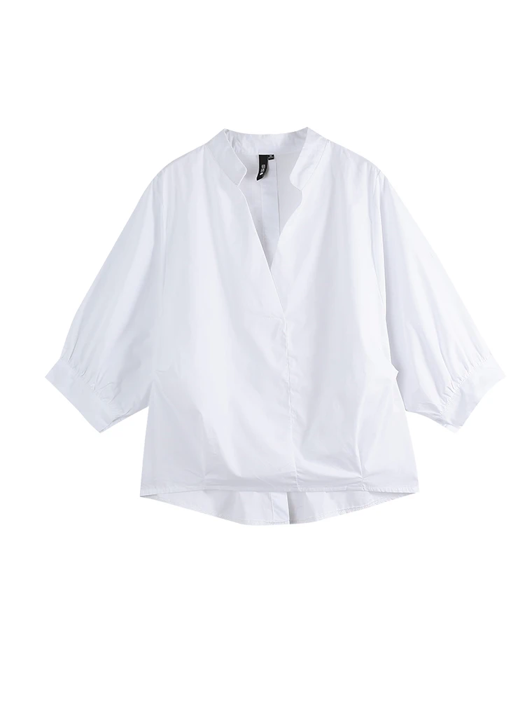 Блузка Toyouth Женская повседневная с треугольным вырезом на кнопках сзади три