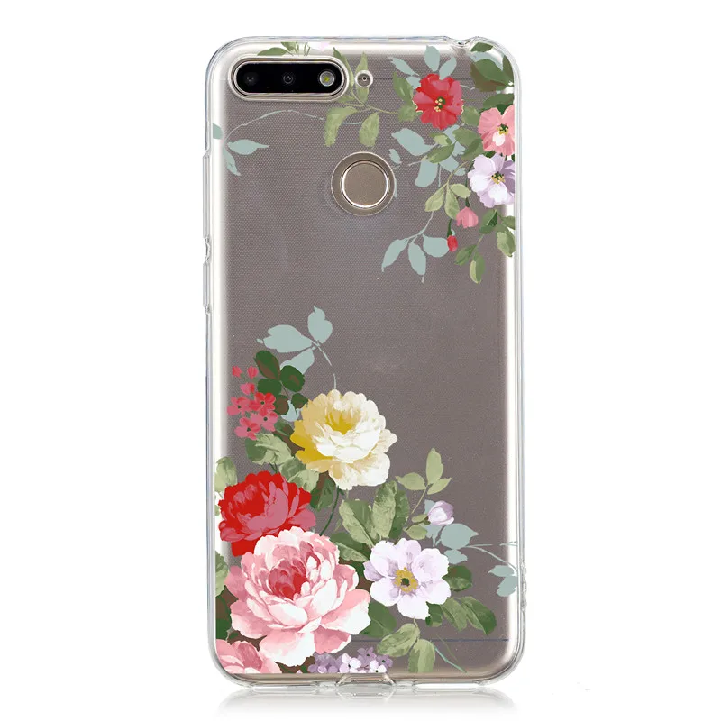 Чехол для Coque Huawei P20 Lite P30 Pro Mate 20 Lite Honor 10 7A 7C Pro P Smart Y6 Чехлы цветок Мягкий силиконовый чехол - Цвет: G