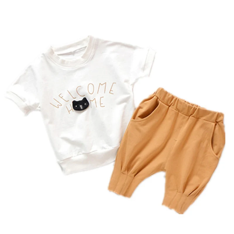 Коллекция 2019 года новые летние комплекты одежды для маленьких девочек модные