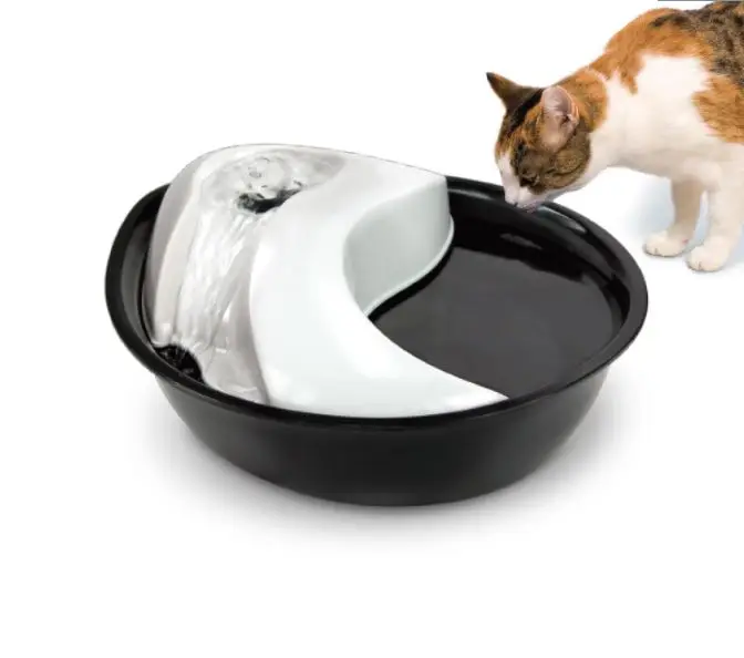 White and Black Диспенсер для воды для кошек, фонтан для домашних животных, миска для питья собак, диспенсер для питья, автоматическая кормушка для домашних животных - Цвет: White and Black