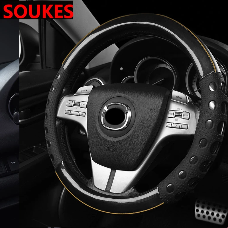 Натуральная кожа 38 см автомобильные чехлы на рулевое колесо для Opel Insigina Vectra Toyota
