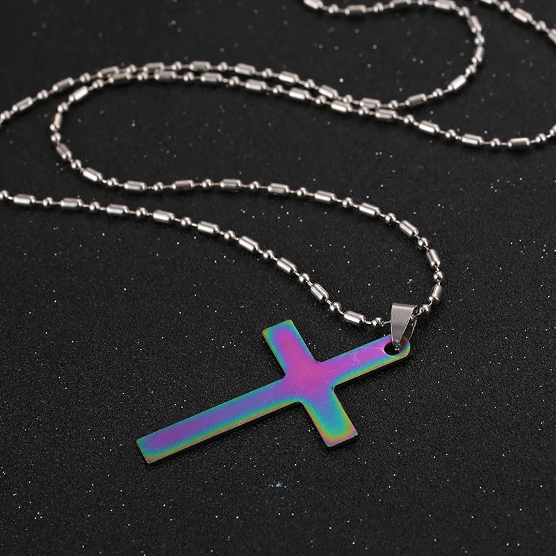 Htzzy 2019 Новое модное ожерелье в форме Креста Творческий красочные нержавеющая