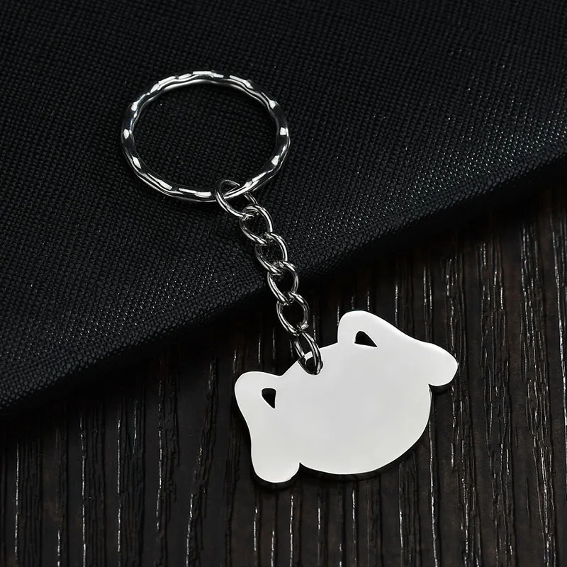 Dog Персонализированные нержавеющей стали собака бирка Сердце Sheap Брелок Серебряный цвет выгравированное имя изображение брелоки с животными личный изготовленный на заказ Brelok - Цвет: Dog
