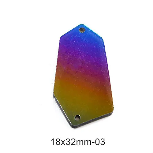 P03-18x32mm 20 шт радужные зеркальные пришитые Стразы неправильной формы акриловые зеркальные радужные хрустальные Каменные Стразы для шитья свадебного платья B3734 - Цвет: P03-18x32mm