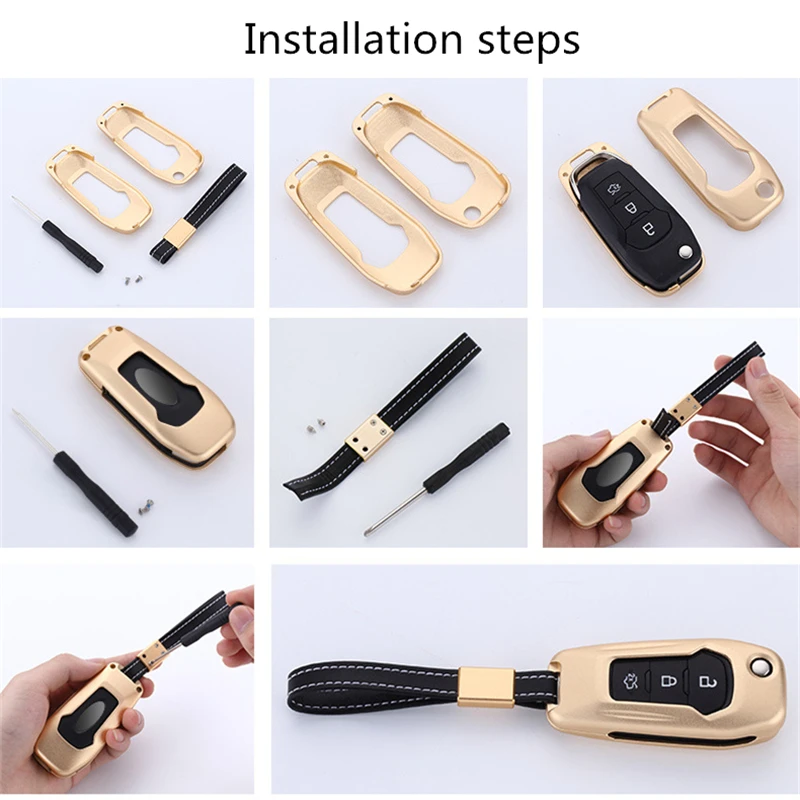 Алюминий брелок для автомобильных ключей чехол Ford F-150 F-250 F-350 Ranger Explorer KA Fiesta Mondeo