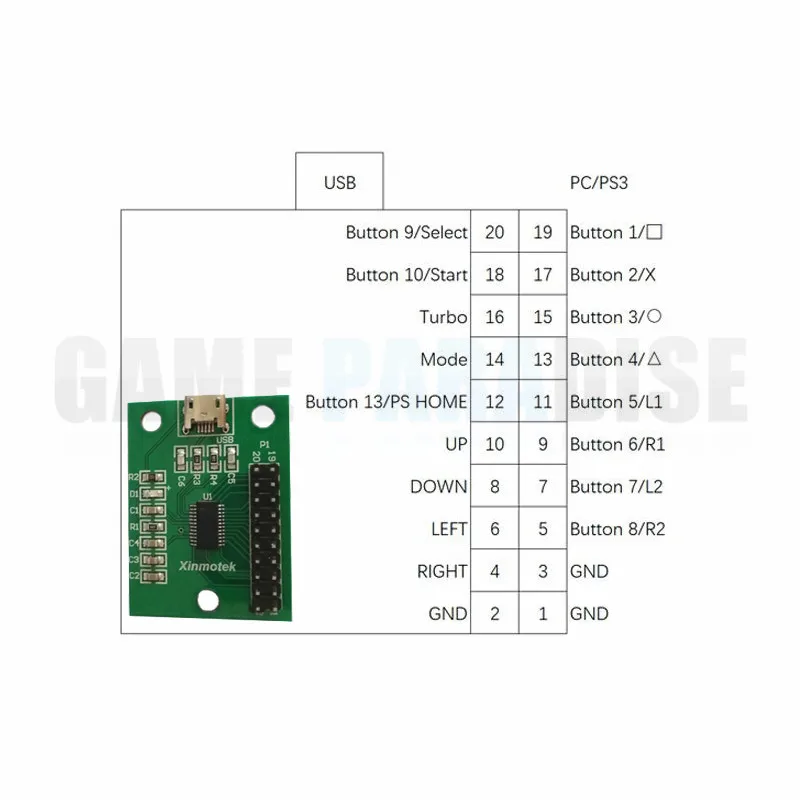 1 игровой контроллер для PS3 PC Android Raspberry Pi JAMMA MAME machine|usb to|usb to jammausb 2 in |