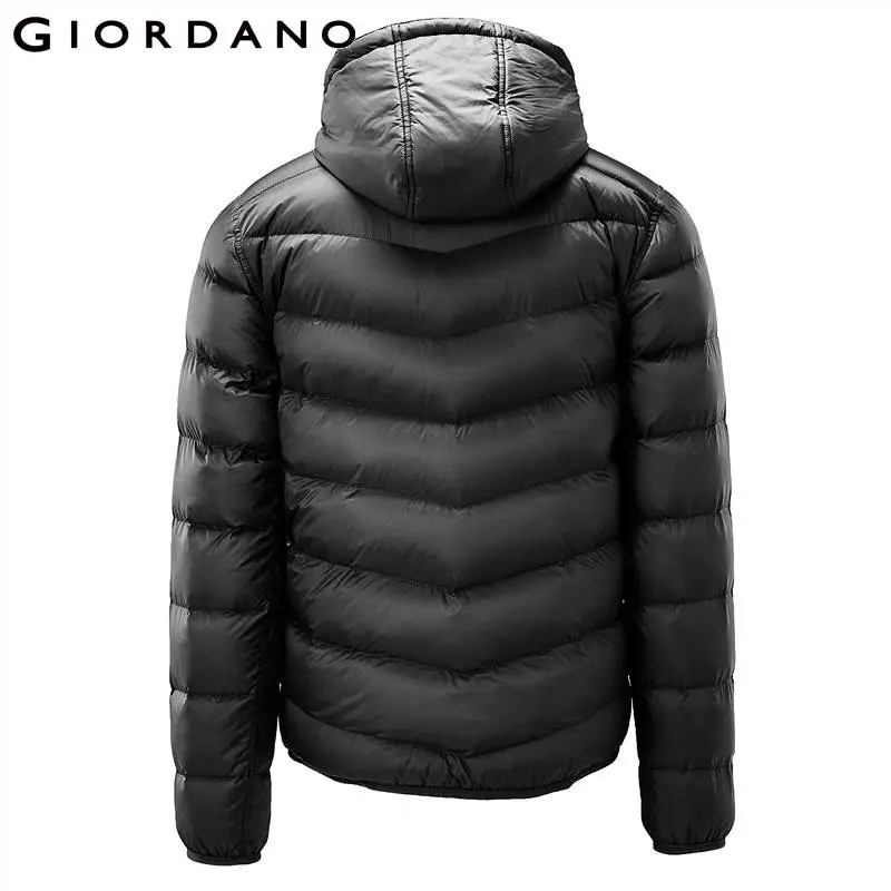 Giordano мужской двухсторонний пуховик из натурального утиного пуха, со съёмным капюшоном,выполнен в нескольких цветовых вариантах