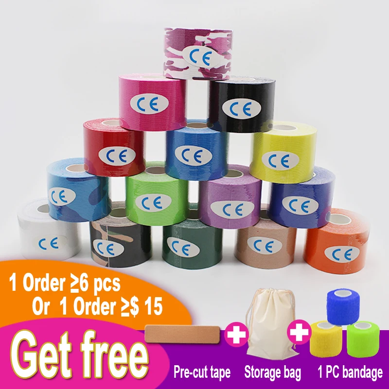 5 см x м кинезиологическая лента хлопковая мышечная водостойкая повязка