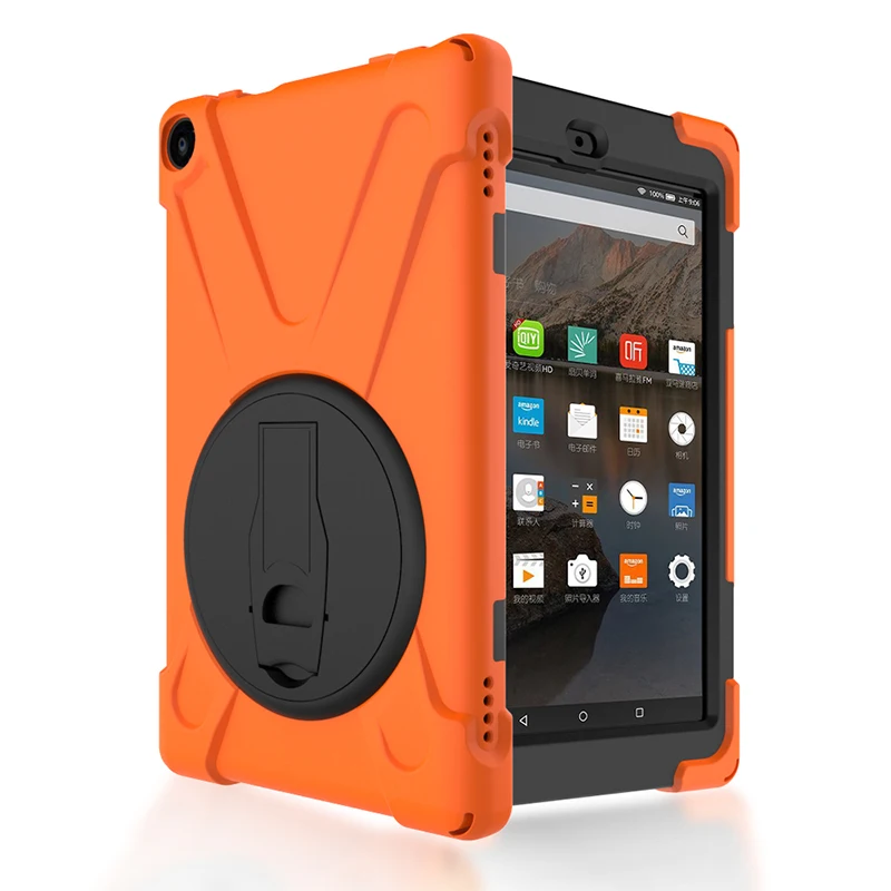 Ударопрочный детский безопасный силиконовый чехол с подставкой для Amazon Kindle Fire HD " планшет+ стилус