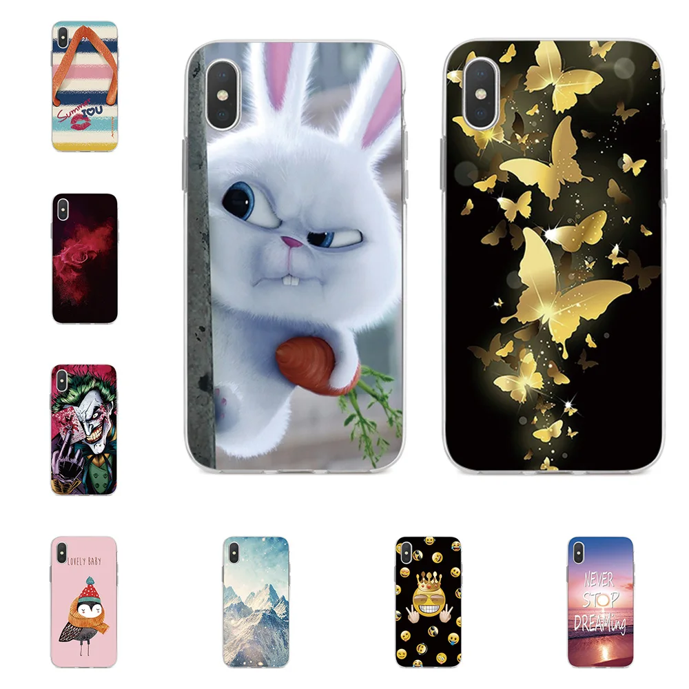 Силиконовый чехол для телефона iPhone 6 S 7 8 Plus X XR XS MAX 5 5S SE с кроликом бабочкой