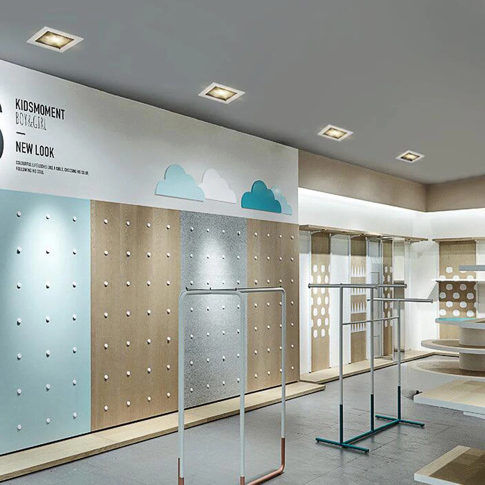 [DBF] серебристый квадратный светодиодный встраиваемый потолочный светильник с