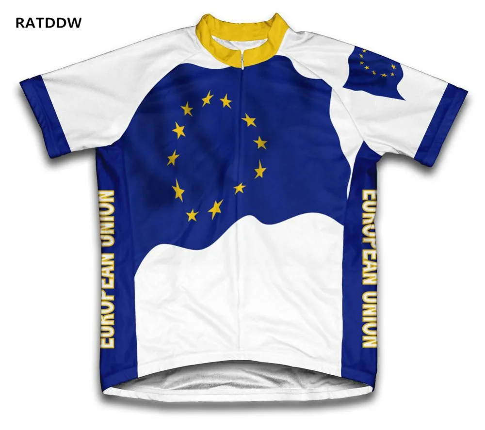 

European Union Summer Cycling Jerseys for Men Short Sleeve Road MTB Mountain Bike Riding Jacket Clothing Quick Dry Breathable