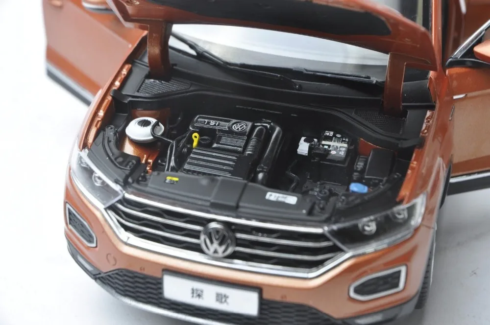 1:18 литая под давлением модель для Volkswagen VW T-ROC SUV оранжевая Игрушечная машина из сплава миниатюрная коллекция подарок TROC T Roc