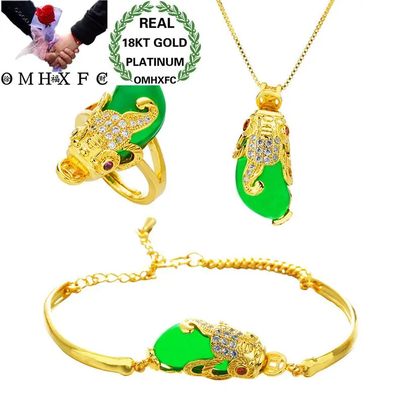 Ожерелье + кольцо браслет из 18-каратного золота с фианитом |