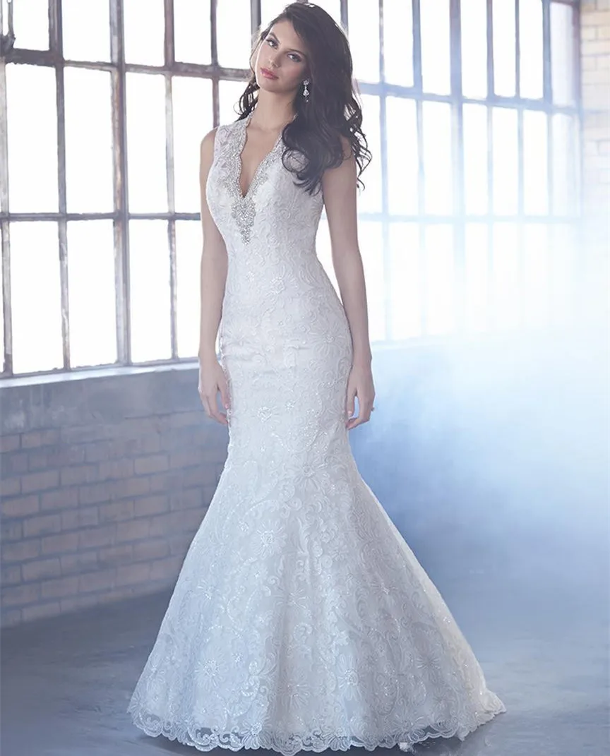 Vestido де noiva casamento Новый Sexy Свадебные Платья 2016 V-Образным Вырезом Без Рукавов