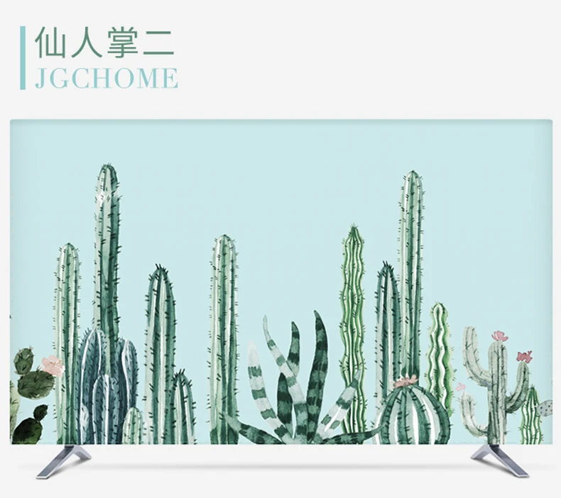 Сделанный на заказ 1"-80" 22 дюймов 75 дюймов экран lcd tv PC чехол декоративный капюшон занавес пальмовый листья кактус Фламинго водонепроницаемый зеленый