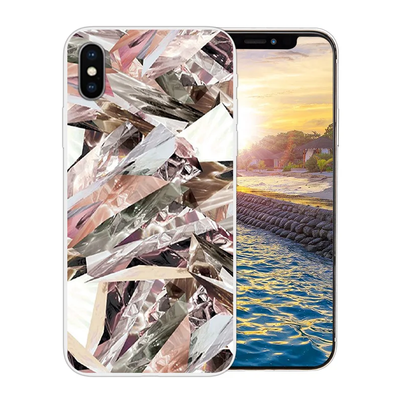 for iPhone X 10 Soft Silicone Phone Case Apple 6 6s 7 8 Plus Matte TPU Color Stone Pattern 5S 5C Transparent Bags |