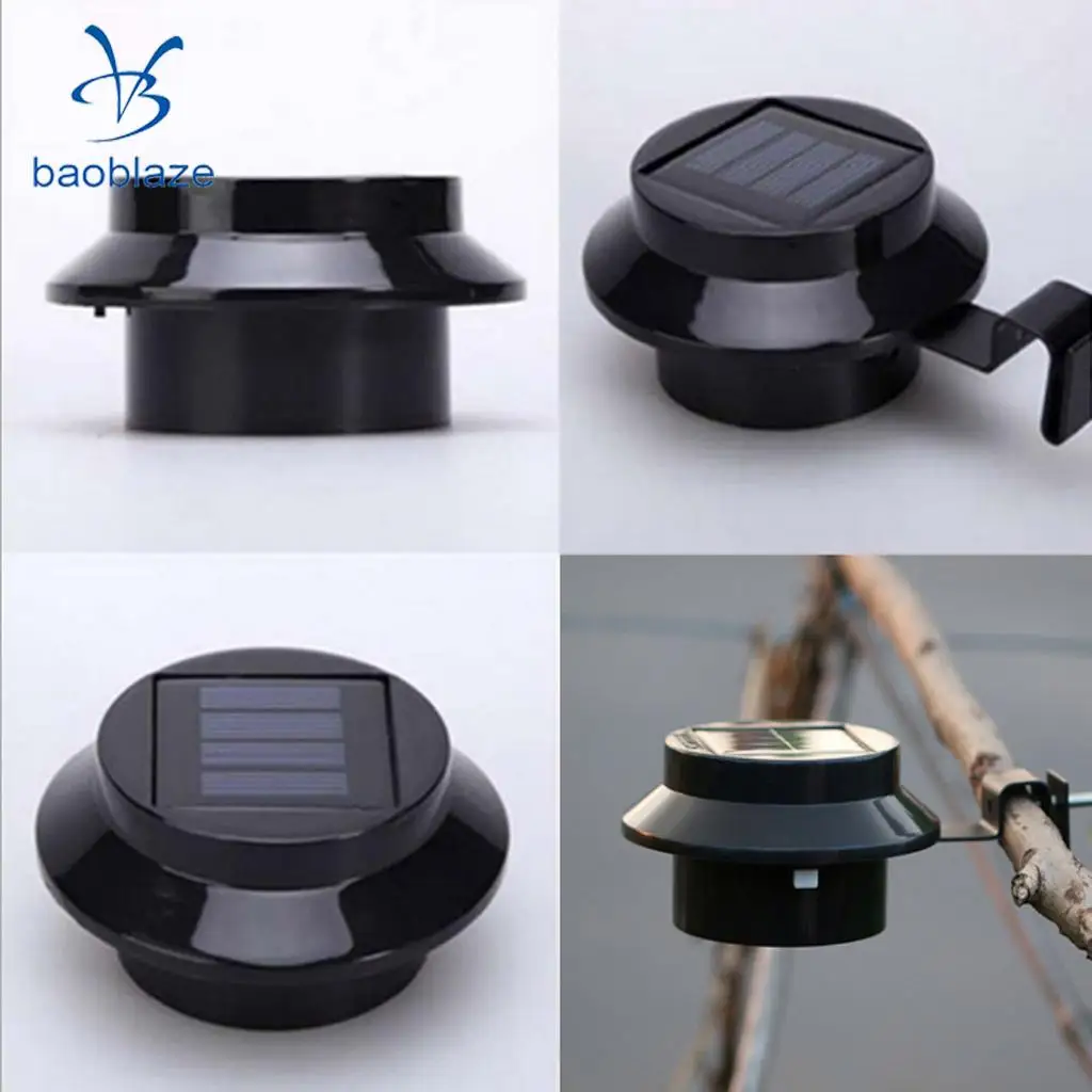 

2pcs Solar Powered Yard Wall LED Light Fence Wall Lamp White Light Black&White