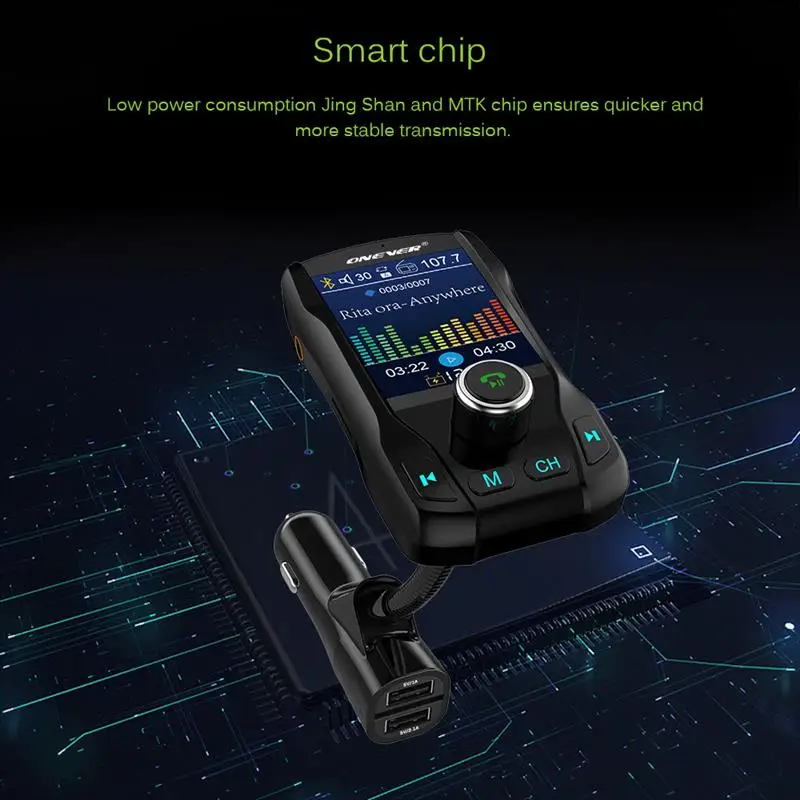 Fm передатчик Bluetooth Hands-free Автомобильный MP3-плеер fm-модулятор Поддержка USB Flash Drive SD Card USB Зарядное устройство Aux Out/ В