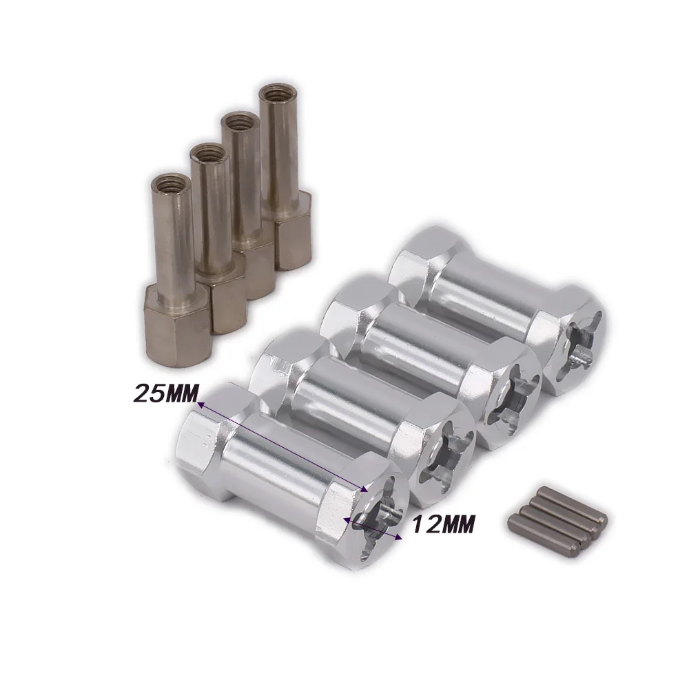 Колеса с шестигранной концентратор 12 мм до 25 Удлинительный адаптер x 4 длиннее