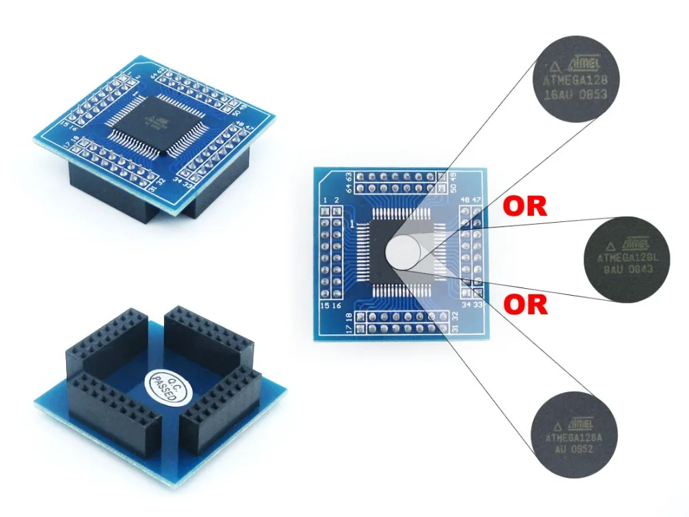 Набор для разработки AVR ATmega128 ATmega128A ATMEL + 2шт AU основная плата = Waveshare STK128