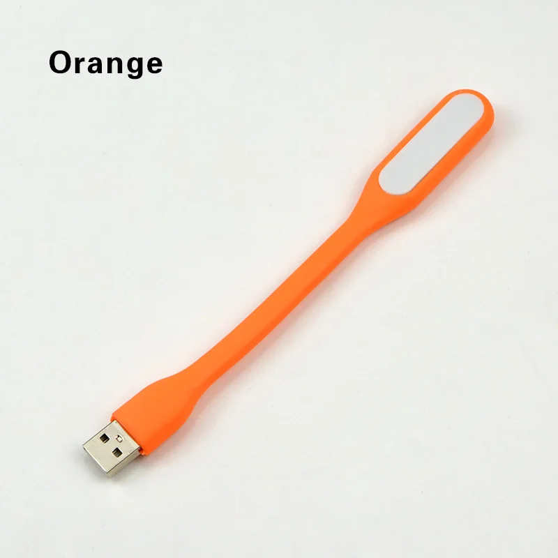 Orange Портативная настольная лампа USB, Светодиодный настольный светильник, Настольный светильник, регулируемый, гибкий, заряжаемый от ПК, внешний аккумулятор для ноутбука, для чтения, защита глаз - Цвет корпуса: Orange