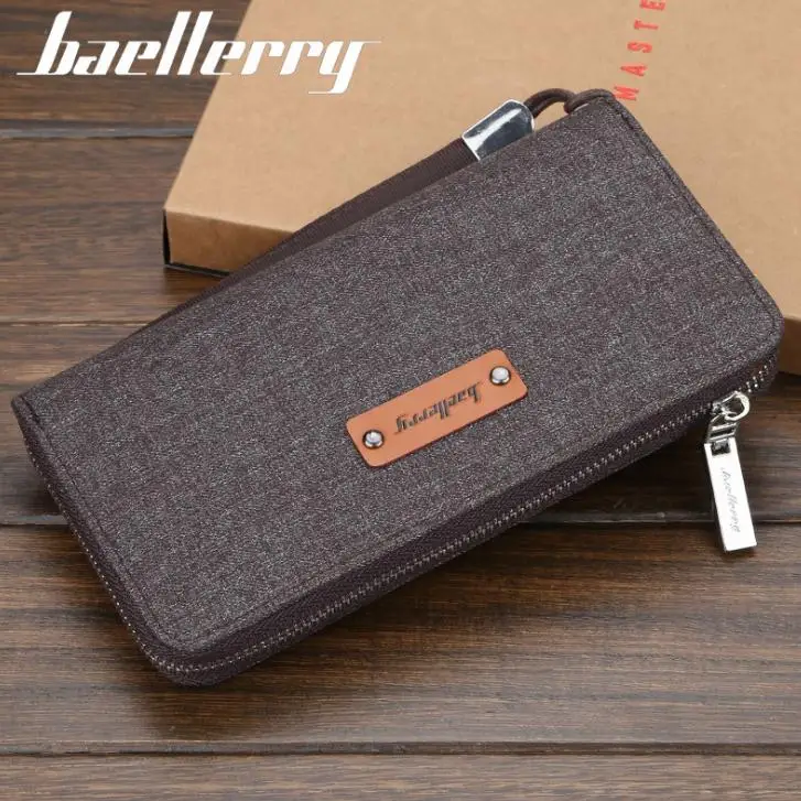 Baellerry Hot Sale Long Men Wallets Card Holder More Screens Canvas Zipper Male Clutch bag High-capacity Purse Coin Pocket | Багаж и сумки