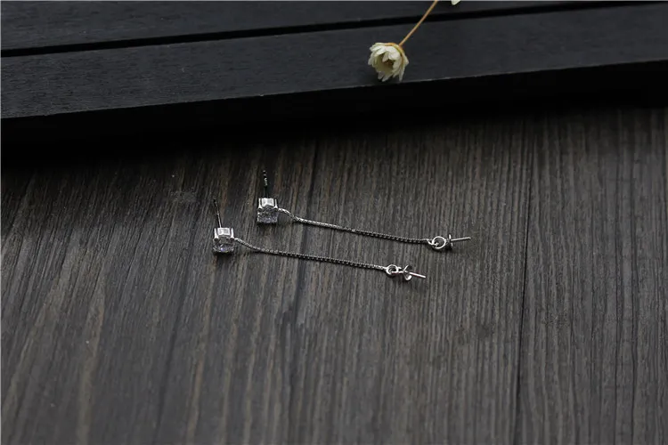 Серьги подвески из серебра с цирконом 2 шт.|Серьги-подвески| |