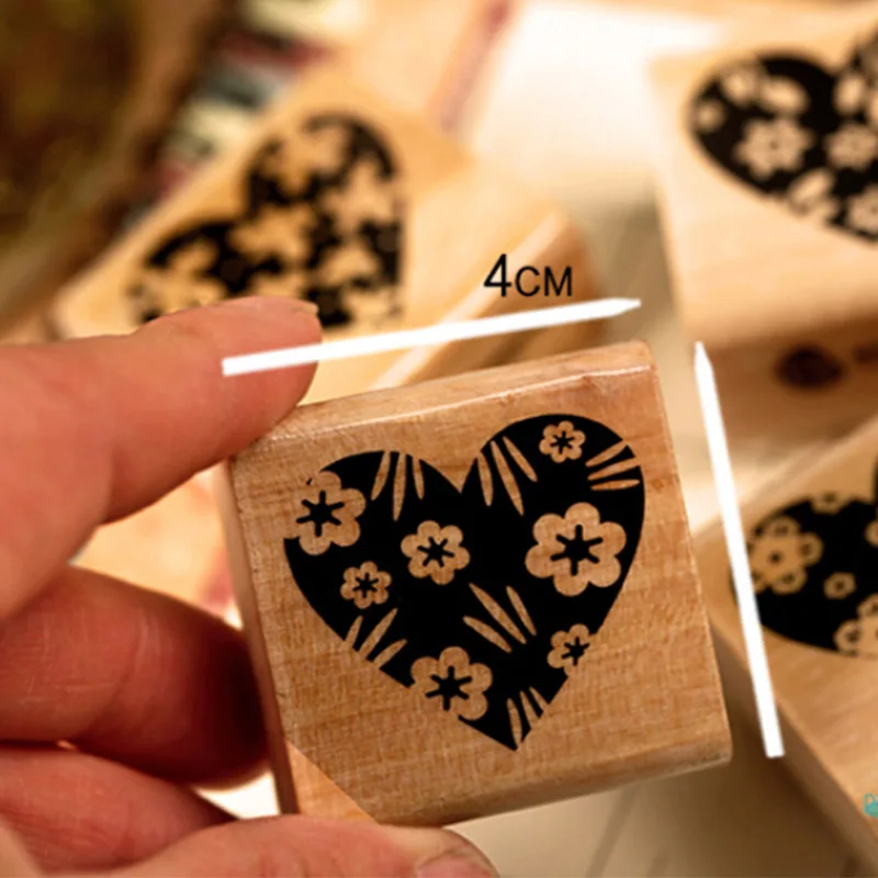 1 х любящее сердце штамп DIY деревянные и резиновые штампы для скрапбукинга канцелярские товары Скрапбукинг Стандартный штамп